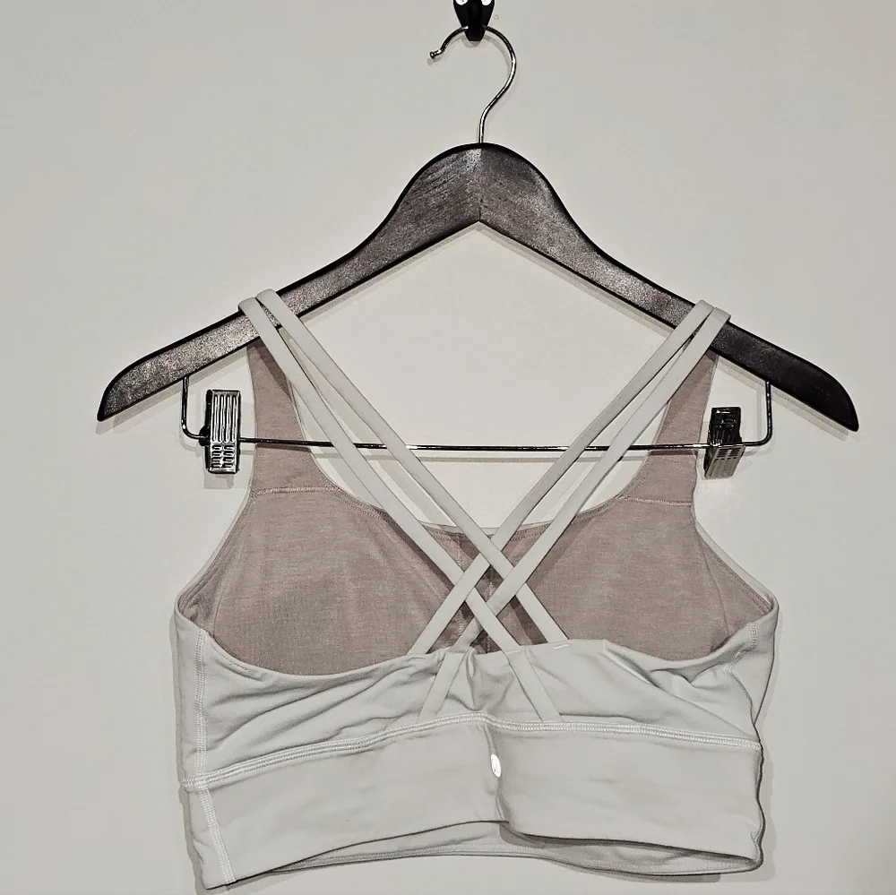 Lululemon Energy Bra Size 10 White And Light Grey - Picture 2 of 4